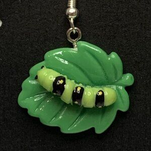 Caterpillar Earring, Insect Earring, Teacher Earring, Silly Earring, Gift Idea